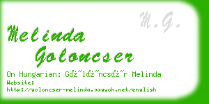 melinda goloncser business card